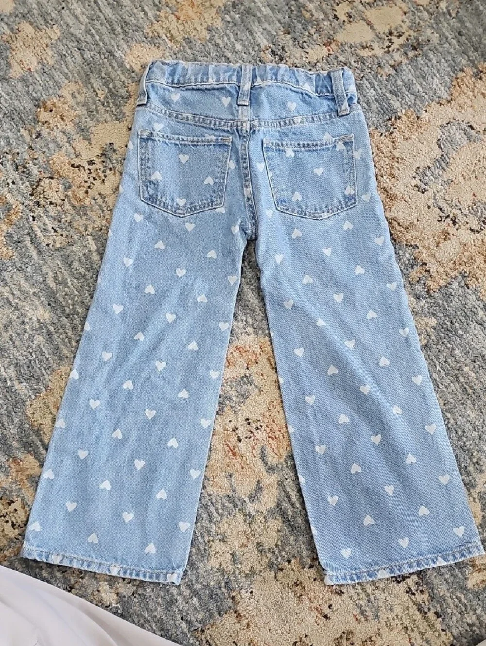 Old Navy Light Blue Heart-Print Jeans Girls Sz 6